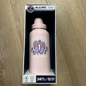 Life Is Good Allure 32oz. Stainless Steel Insulated Bottle Blossom Pink‎ NEW